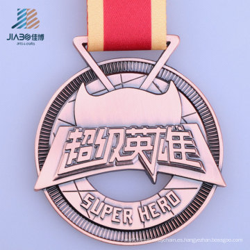 Medalla de bronce de metal de superhéroe de fundición de promoción de suministro personalizado